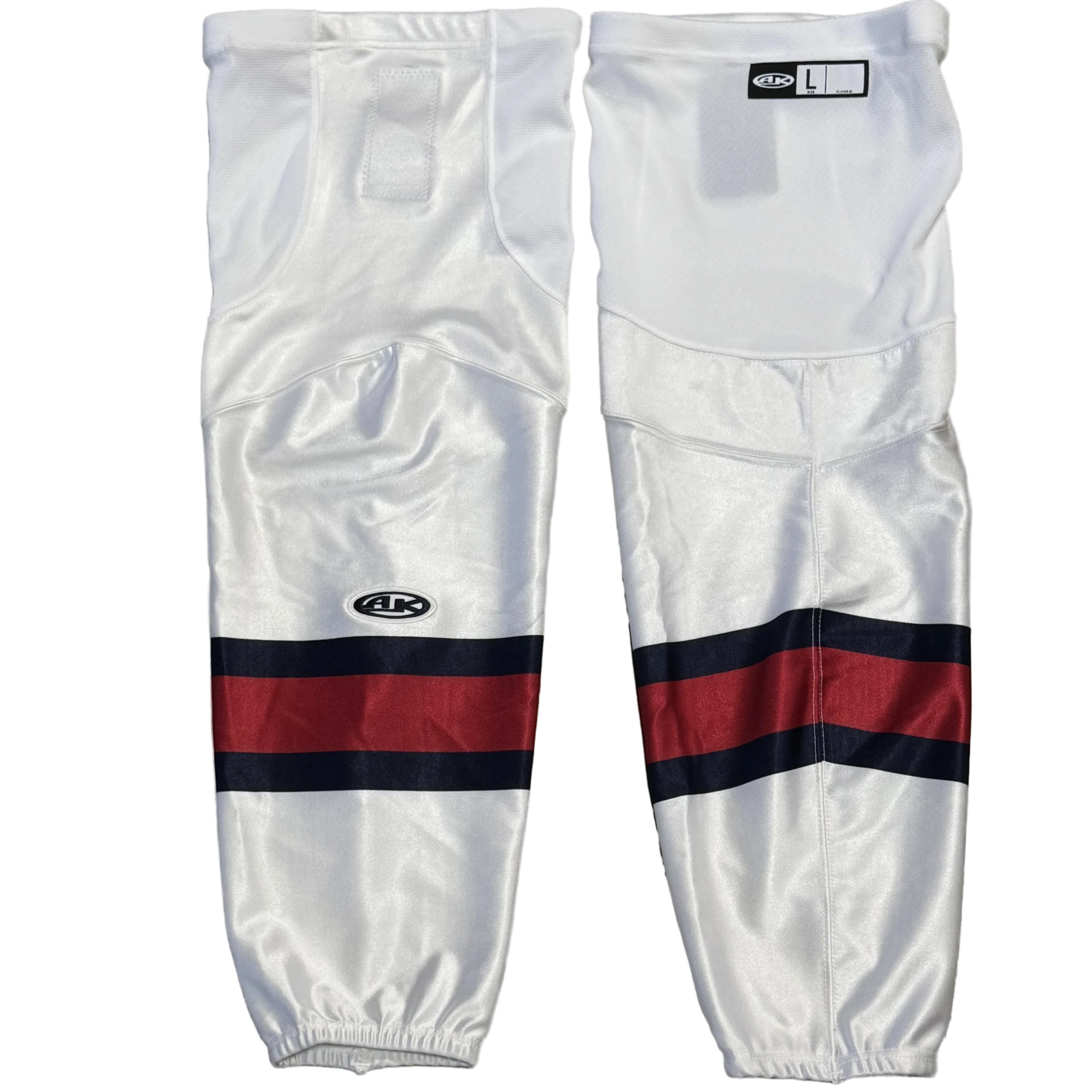 Chaussettes de sport tricotées ECHL d'occasion (blanc/bleu marine/rouge)